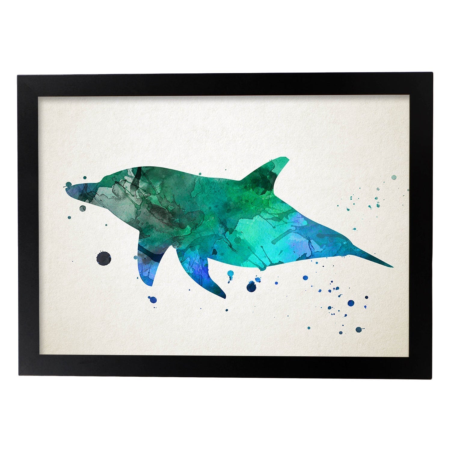 Plaque murale de 45,7 cm Motif dauphins Bleu