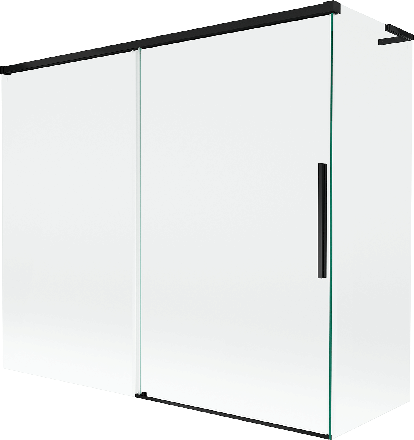 Mexen Rox L parawan nawannowy 2-skrzydłowy rozsuwany 180 + 80 x 150 cm, transparent, czarny - 8C9L-180-080-70-00