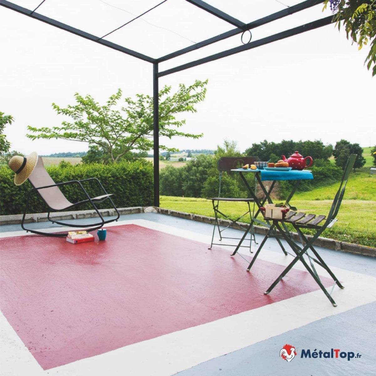 Peinture Terrasse - Metaltop - Vert opale - RAL 6026 - Pot 5L - 8