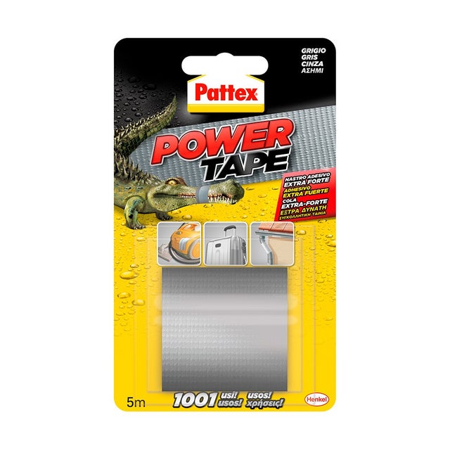 Pattex power tape 50x5mts gris, bande adhésive isolante 1659547