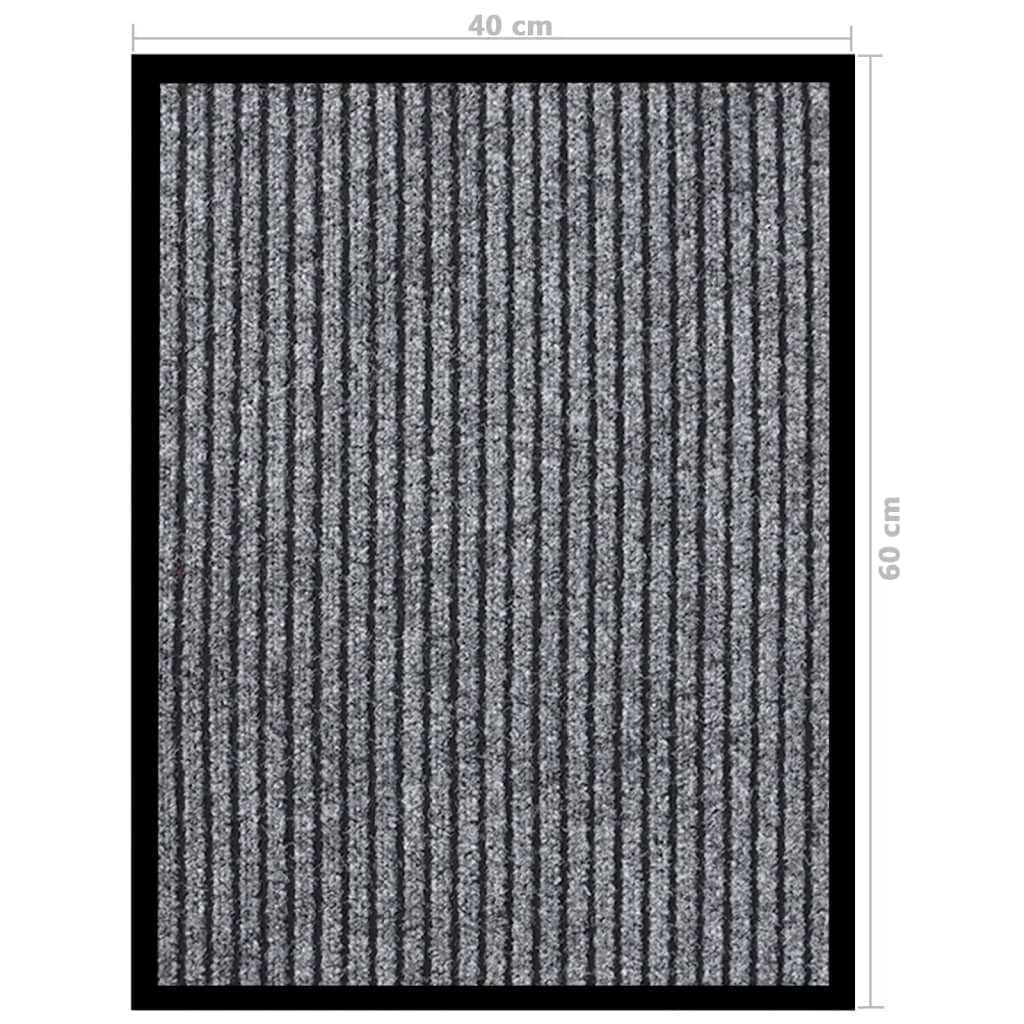 Paillasson | Tapis de porte | Paillasson d'entrée rayé Gris 40x60 cm CFW73659 - 2