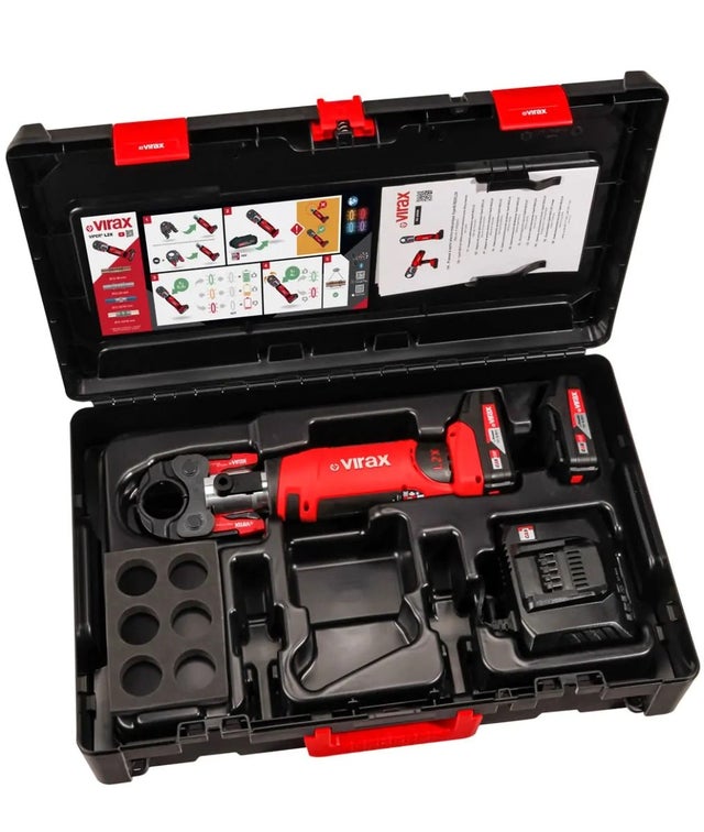 Virax - Presse à sertir électro-mécanique Viper L2X + 2 batteries 2Ah + 1 chargeur rapide + pince mère + coffret Virabox - VIR-253571