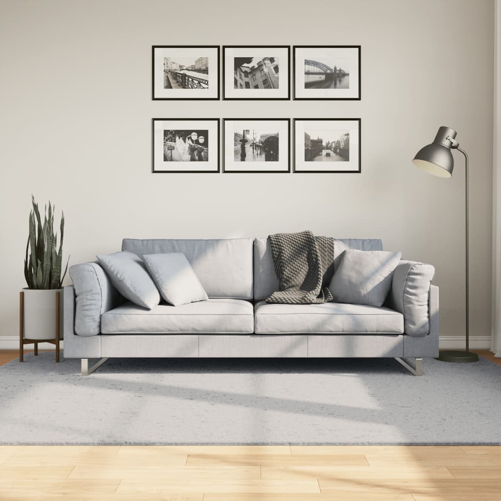 Dywan HUARTE z krótkim włosiem, szary, 160x230 cm vidaXL