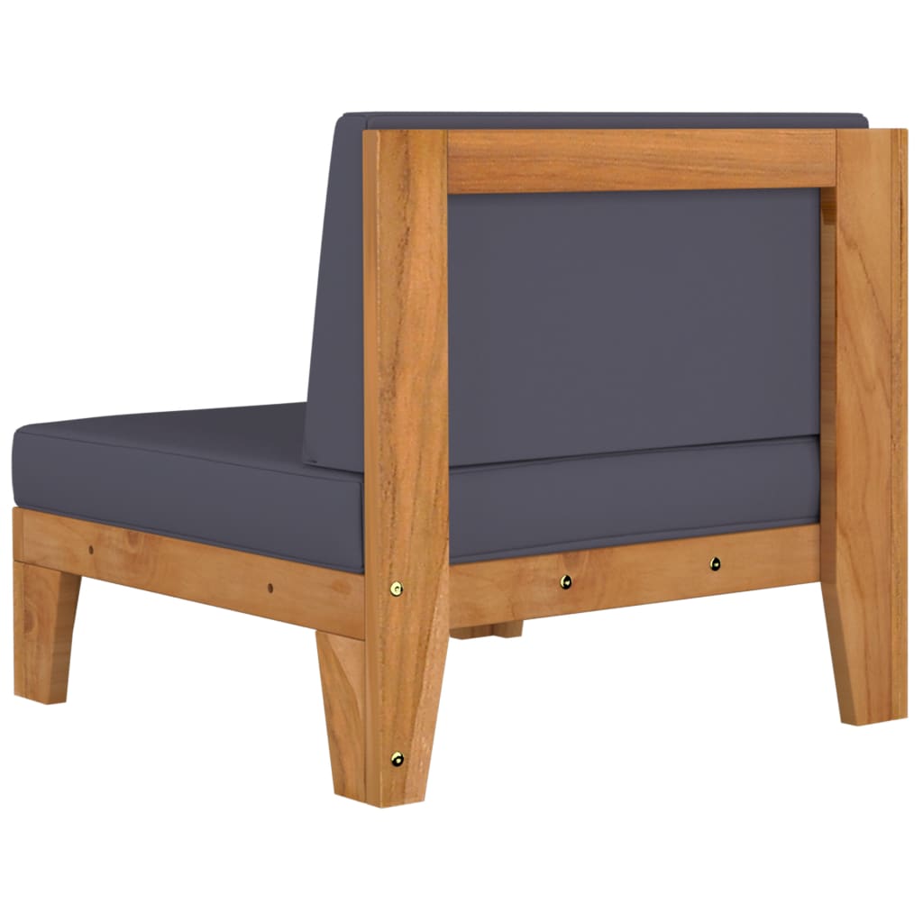 Maison Exclusive - Canapé d'angle sectionnel et coussins gris foncé Bois d'acacia - 5