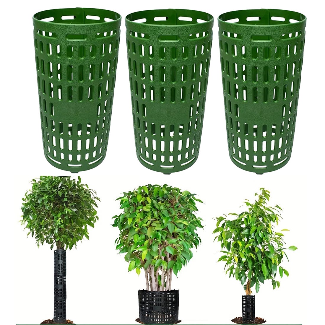 CPROSP 9 Pièces Protection de Tronc d'arbre 33 * 20cm, Protection Autour des Arbres en Plastique Taille Réglable, pour la Protection Contre Les Animaux et Les Tondeuses à Gazon, Noir