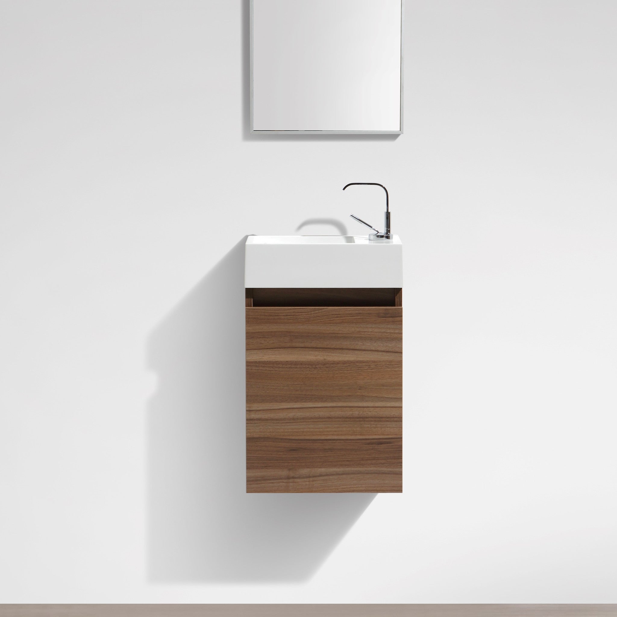 Meuble lave-main salle de bain design SIENA largeur 40 cm noyer - 4