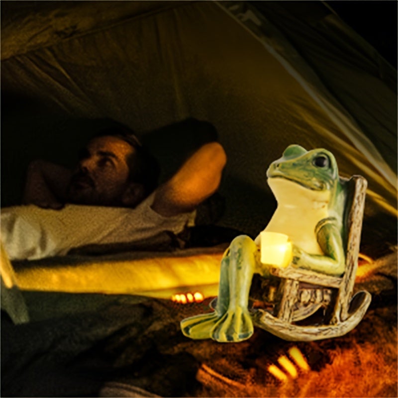 Mini estatua de rana de jardín con energía solar: para decoración de interior y exterior, regalo para Halloween y Navidad - 2
