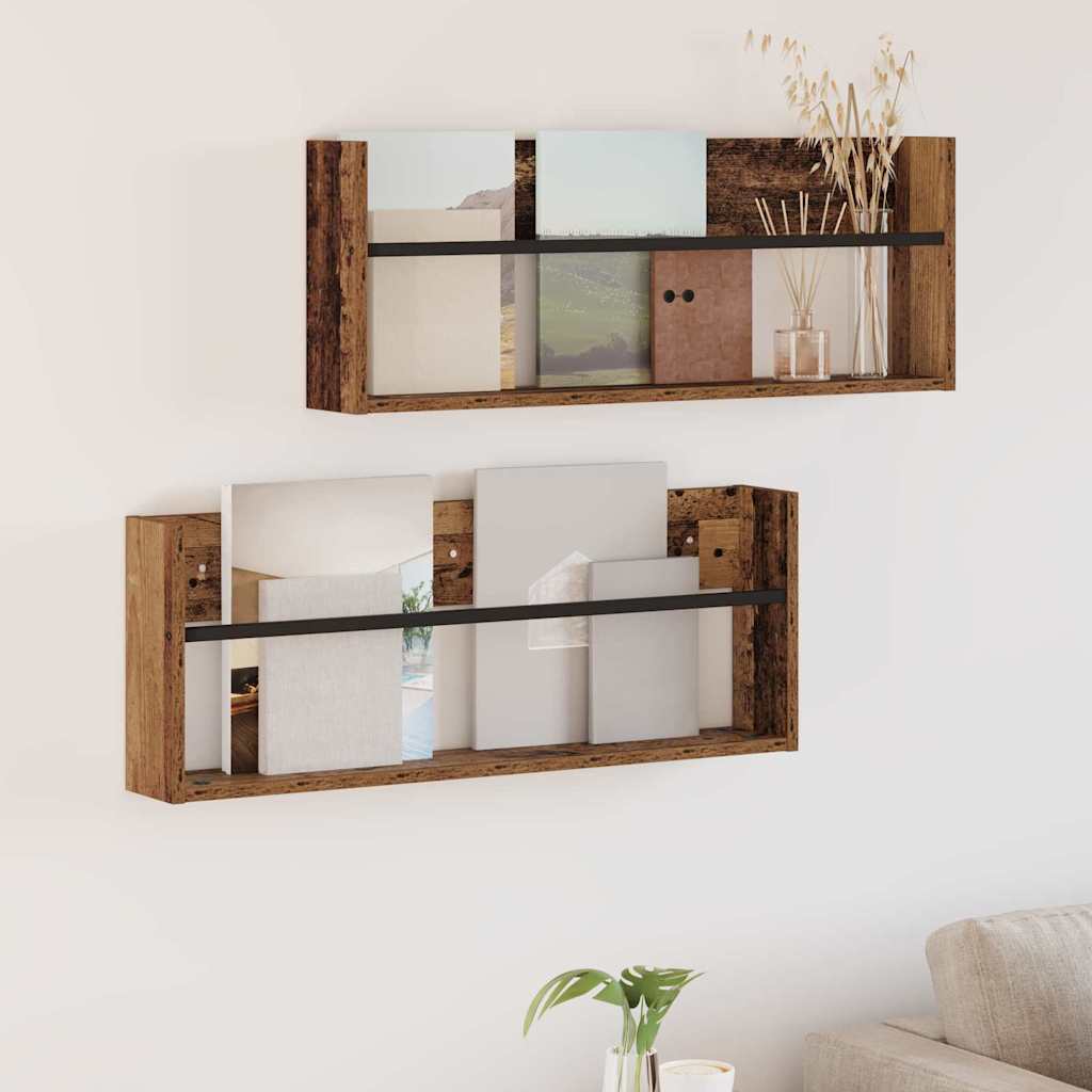 Porte-Revues Mural En Métal KEBY 25x26 Cm - Pour Salle De Bain, Cuisine, Bureau, Design Simple - 7
