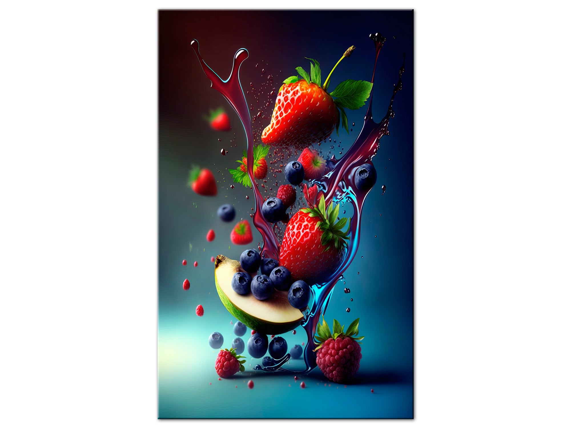 DECLINA, Tableau toile imprimée cuisine, Tableau toile déco Fraicheur de fruits, 30x50 cm - 2