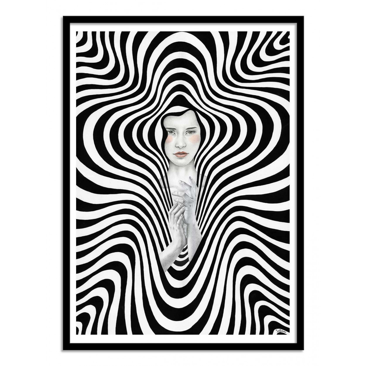 Art-poster - agda - sofia bonati - con marco negro 30 x 40 cm
