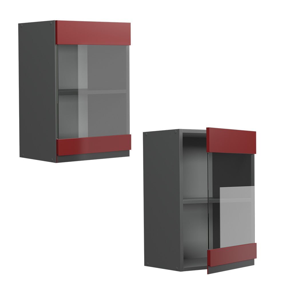 Vicco Armoire en verre R-Line, Rouge, 40cm J-Shape - 5