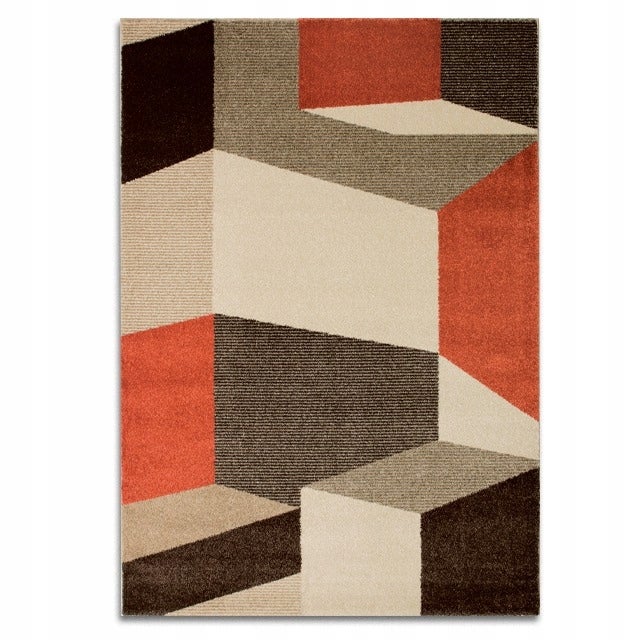 DYWAN BOHO NOWOCZESNY LARA 160x230 BEŻ CZERWONY