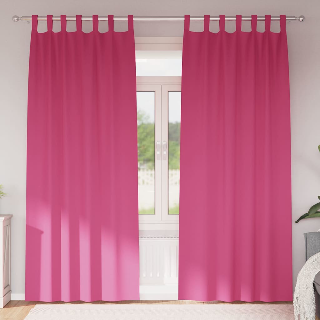 Firany blackout z kółkami 2 pcs Jasnoróżowy 225 x 140 cm vidaXL