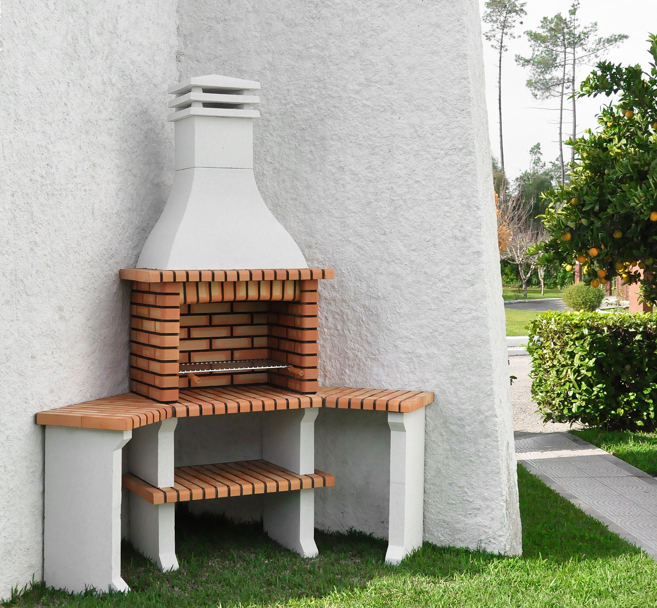Barbecue Roma 2 side tables corner - 2