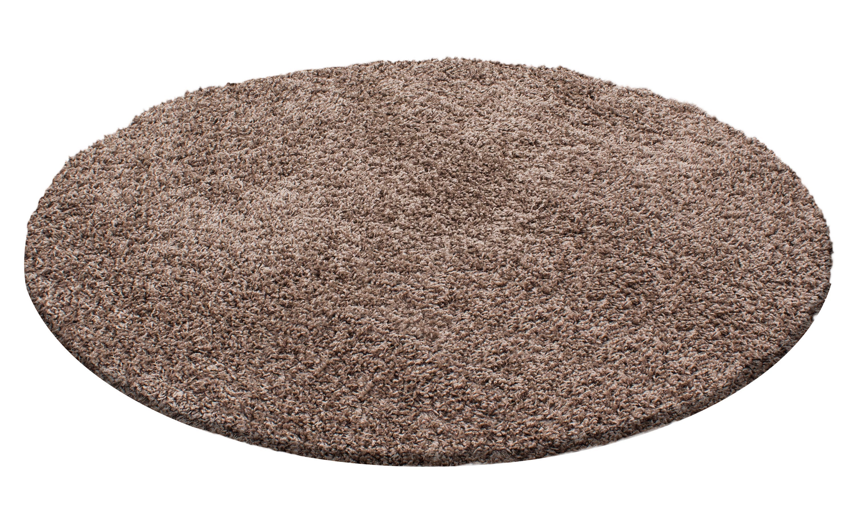 SHAGGY - Tapis Uni Rond - Café 160 x 160 cm - 5