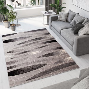 Tapis Moderne Gris 160x230 Cm – Poil Ras – Salon Ou Chambre
