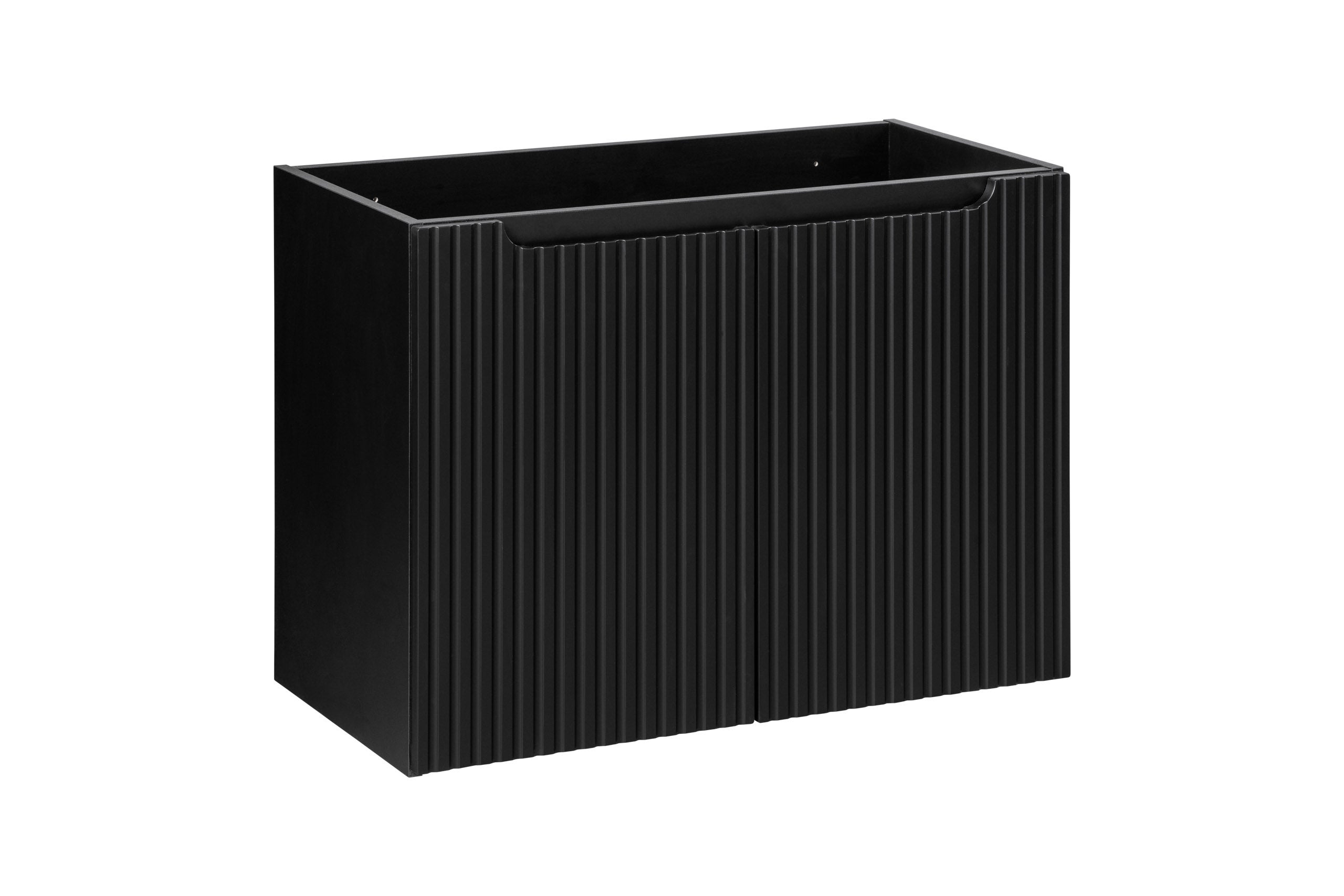 Szafka łazienkowa NOVA BLACK 80 cm czarna ryflowane fronty 2 drzwi