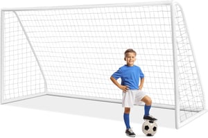 But de Football Exterieur 365 x 182 cm, Cage de Foot, pour Jardin Entraînement Installation Rapide