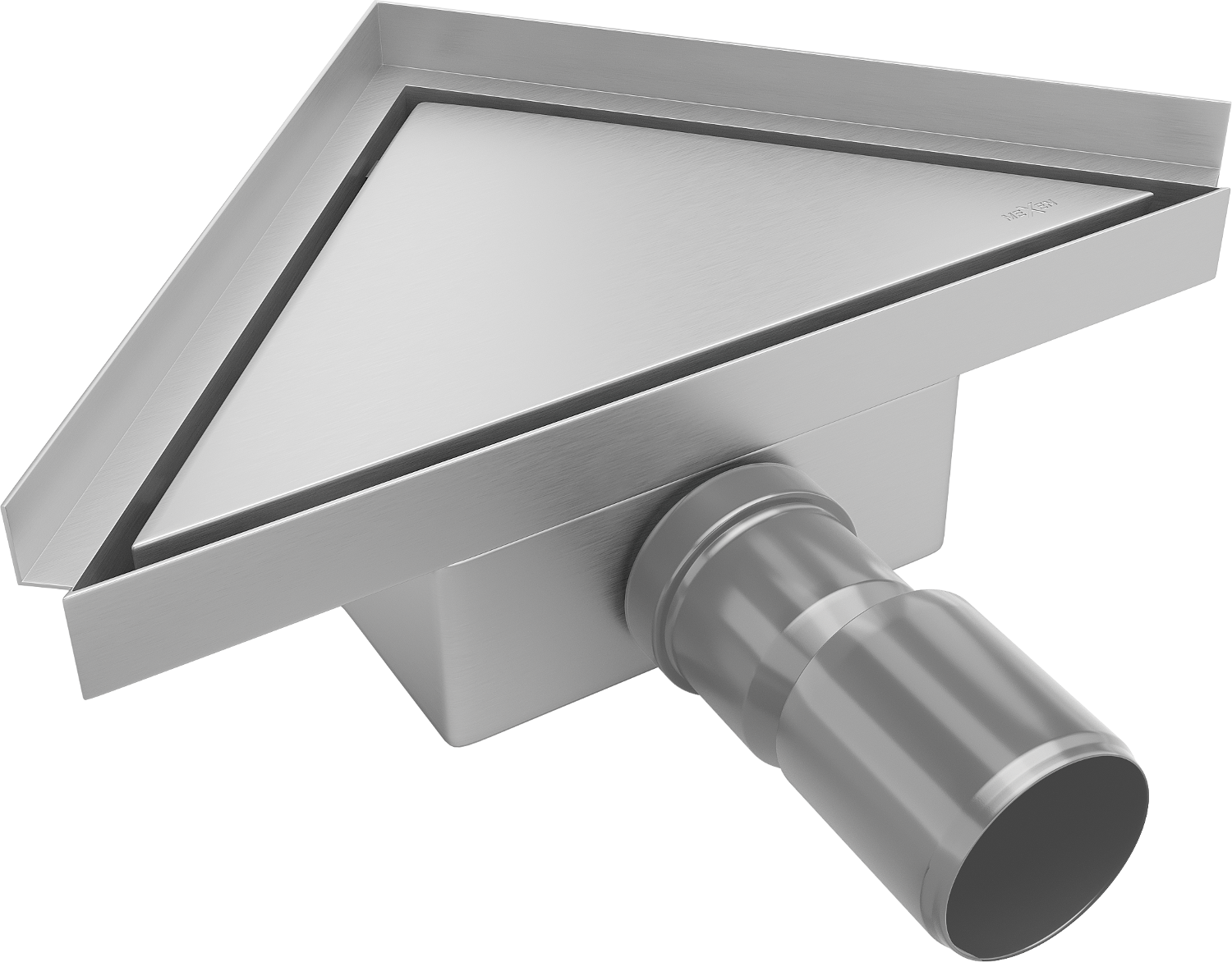Mexen Flat-T M13 wpust podłogowy trójkątny 20 x 20 cm, inox - 1010320