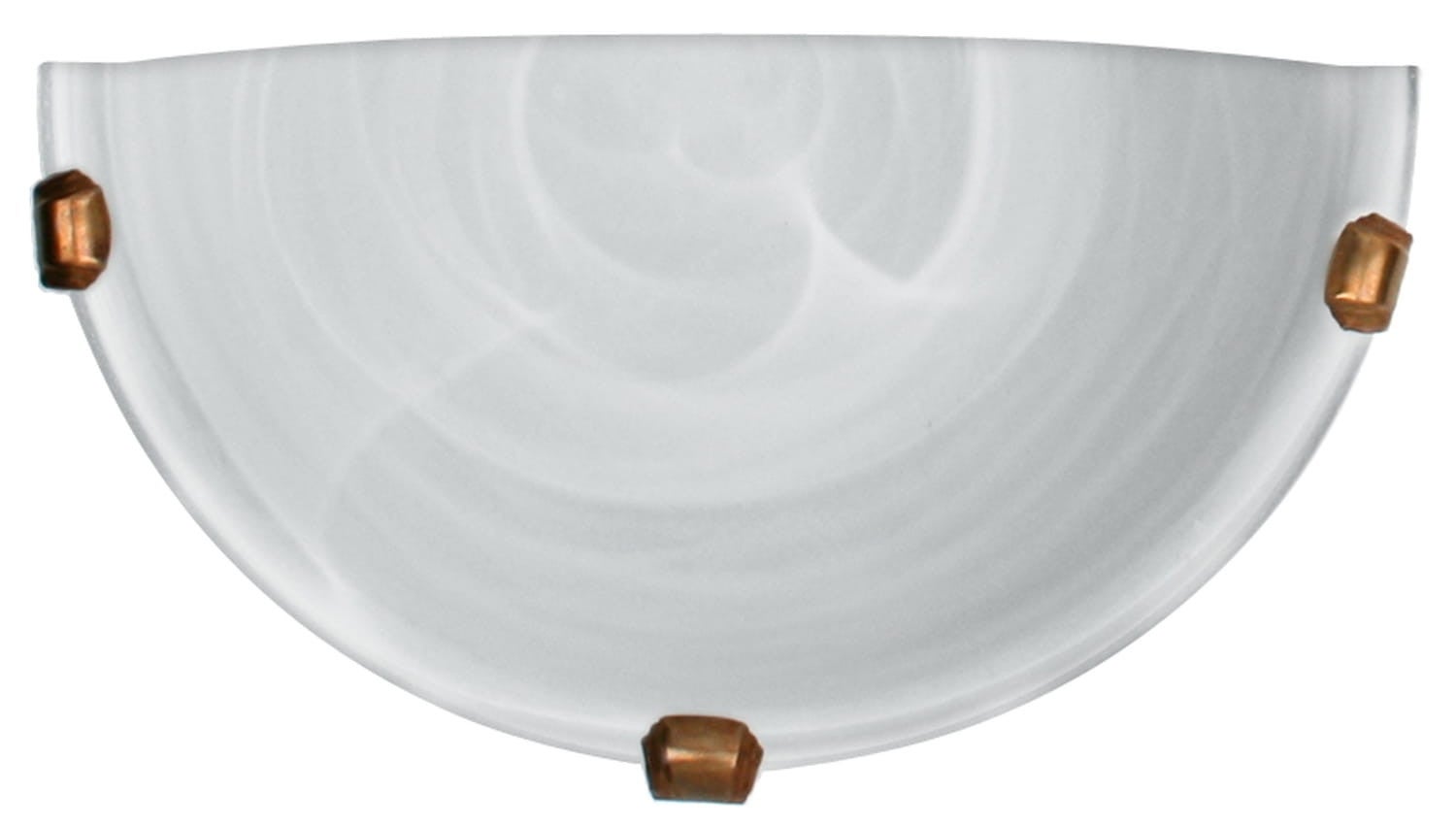 Kinkiet półplafon Duna mosiądz-biały 1xE27x20W wym: 15 x 30 x 9 cm szkło IP20 Candellux