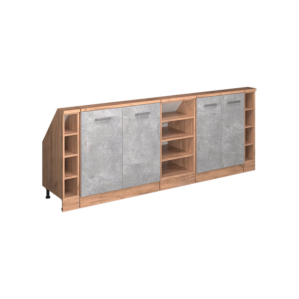 Vicco Szafka kuchenna na dach skośny R-Line, Beton, 210 cm Zestaw 5 sztuk