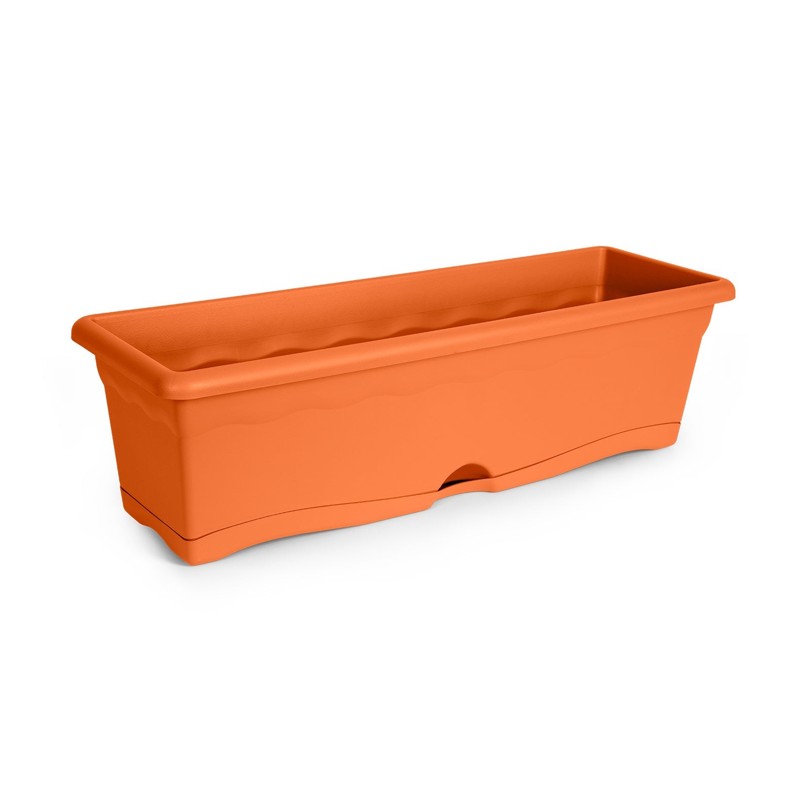 Jardinera con plato integrado color terracota 60x20x17cm 12l - 6