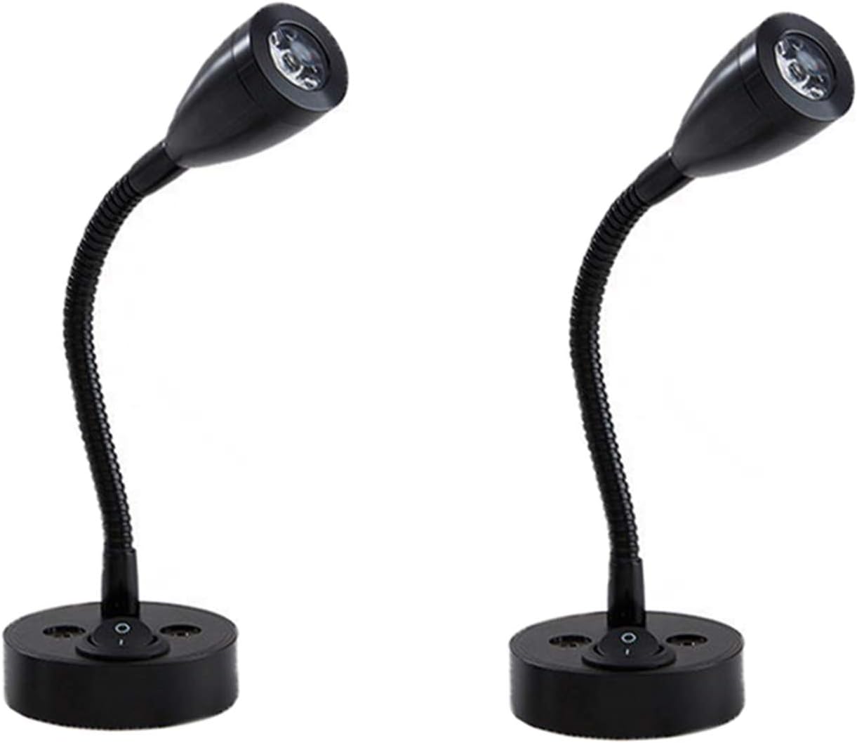 Zestaw 6 lampek do czytania LED 12 V z regulowanym włącznikiem, lampka nocna, do kampera, łodzi, oświetlenia wnętrza, kolor czarny