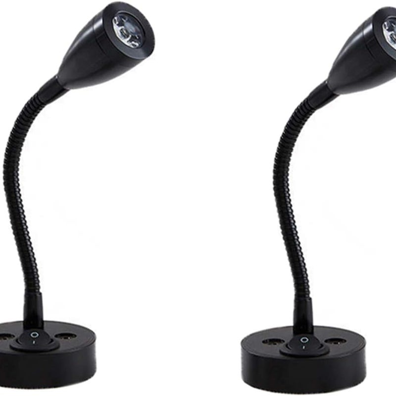 Zestaw 6 lampek do czytania LED 12 V z regulowanym włącznikiem, lampka nocna, do kampera, łodzi, oświetlenia wnętrza, kolor czarny