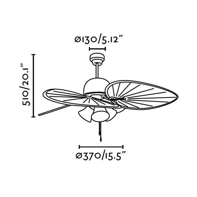 Ventilateur de plafond tropical marron clair 130 Cm FARO CUBA 33352B - 2