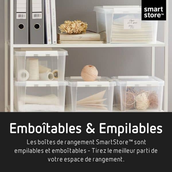 Boîte en plastique avec couvercle clipsable 8 litres - Clips Noirs - 3