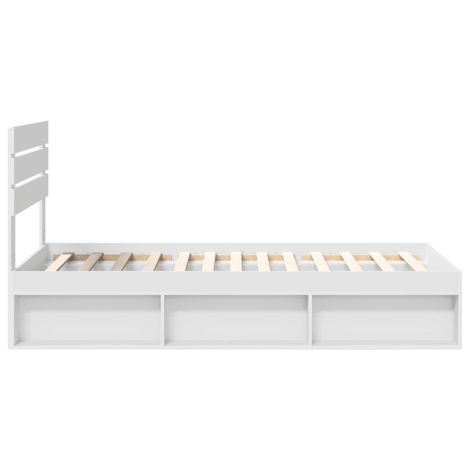 Cadre de lit avec tête de lit en pin massif blanc, 100 × 200 cm - 8