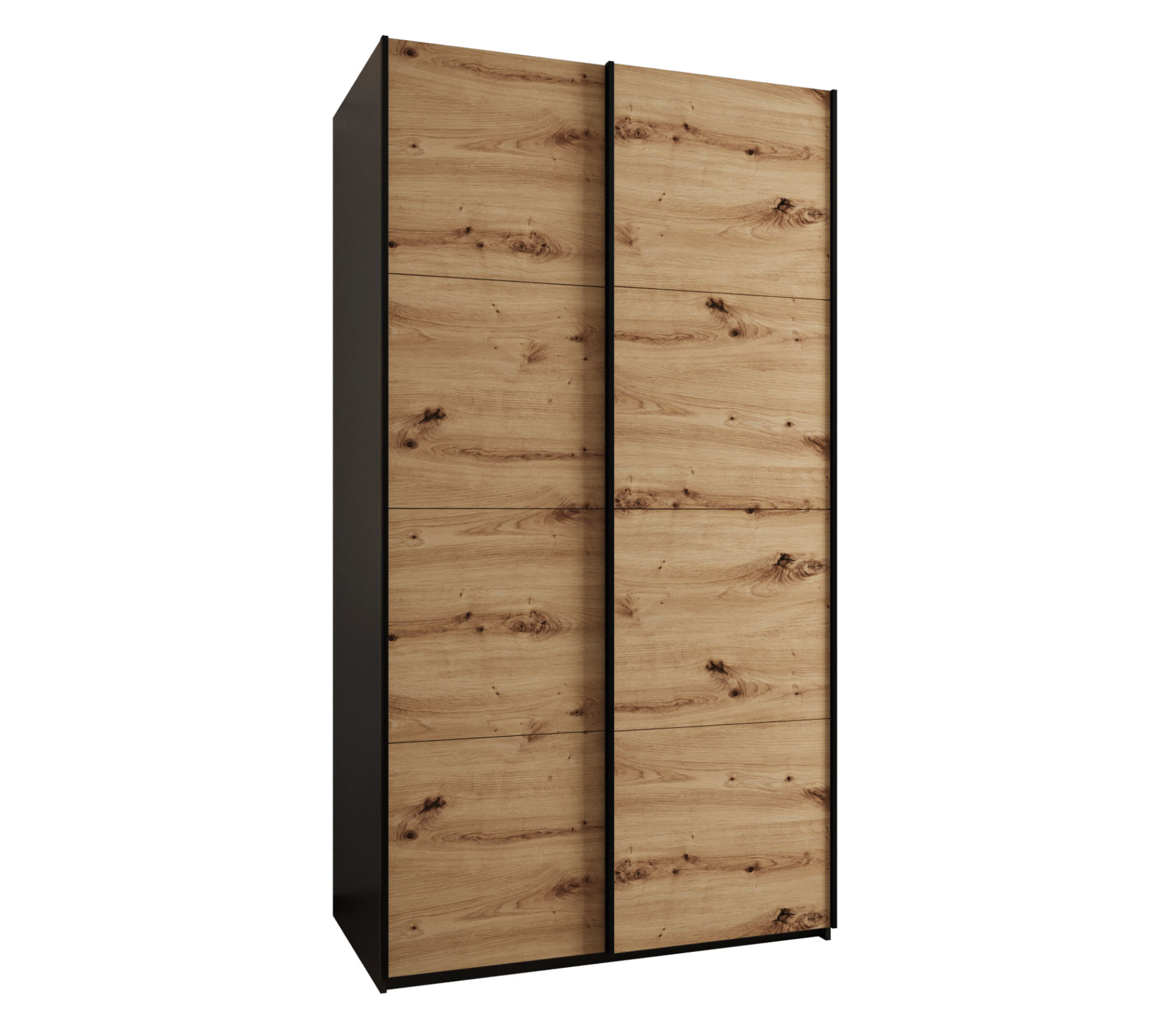 Szafa przesuwna wysoka Lux 1 140 x 64 x 245,5 cm czarny + artisan + u. czarny - Abiks Meble