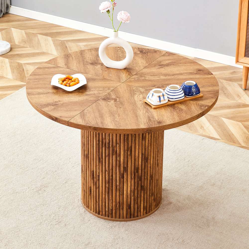 Mesa de comedor redonda 100 cm negra mdf moderna para 4-6 personas, patas metálicas con almacenamiento, diseño elegante para salón, cocina o comedor