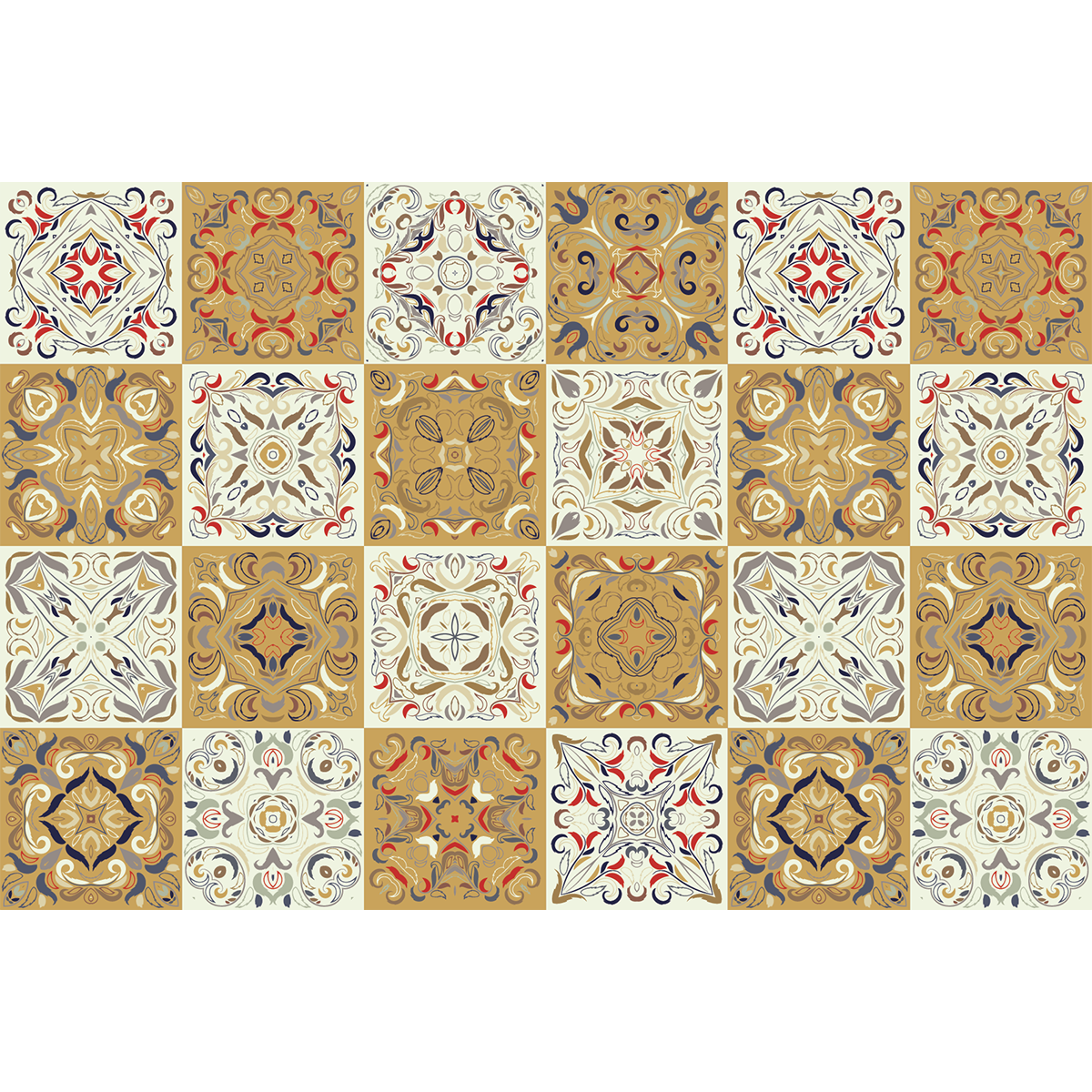 24 adesivi piastrelle di cemento azulejos Bonifacio - Sticker adesivo - adesivi murali - 24stickers10x10cm - 2