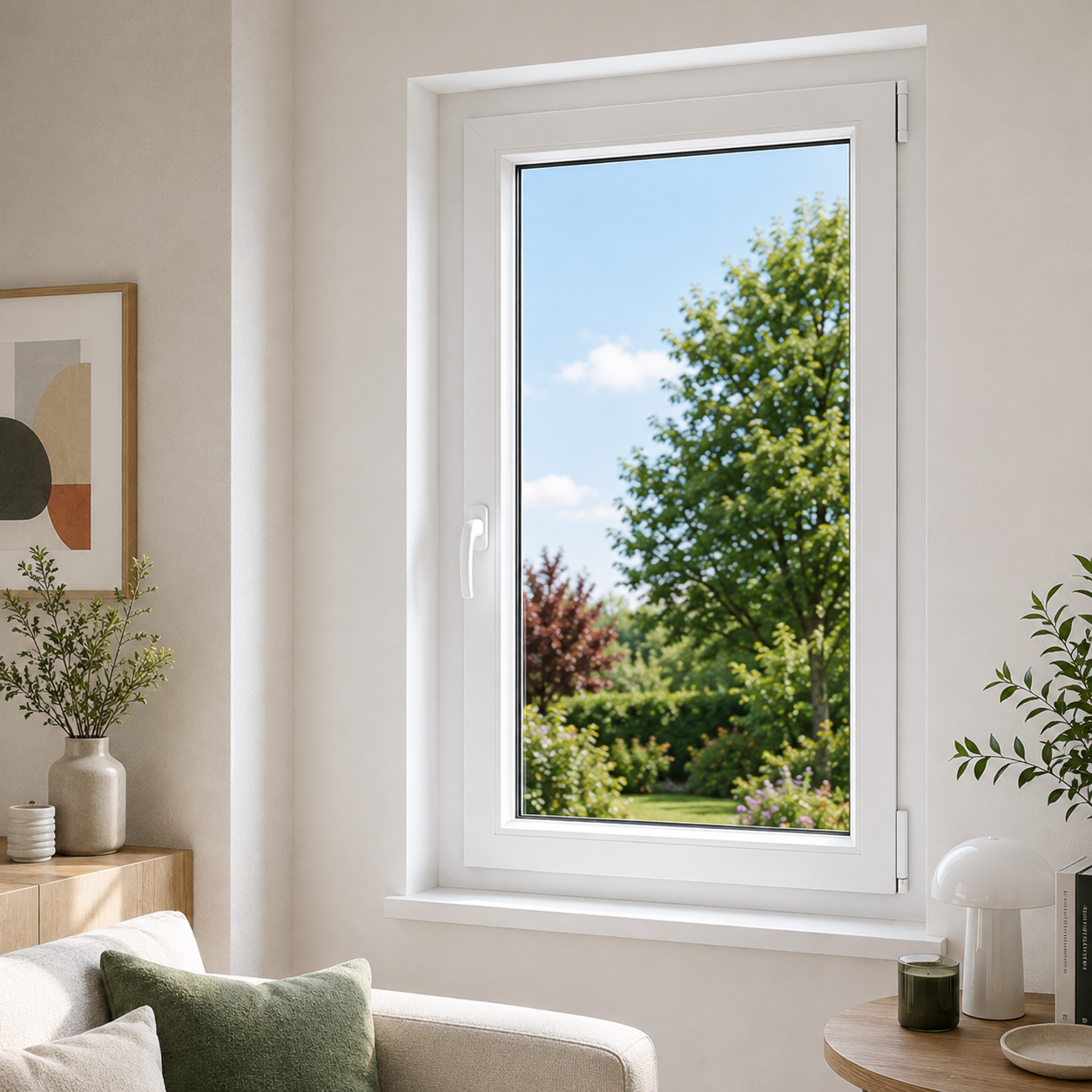 Fenetre PVC Confort 1 vantail sur mesure - 55x65 cm - Blanc ral 9016 ...