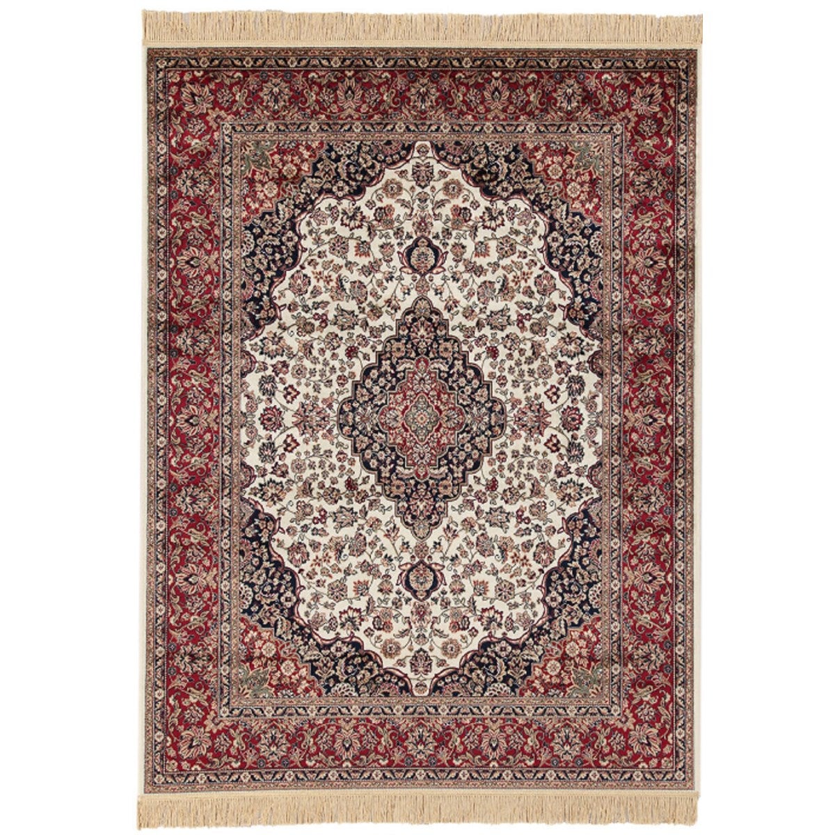 Tapis de salon style oriental fait main à franges FARSH MEDALLION ...