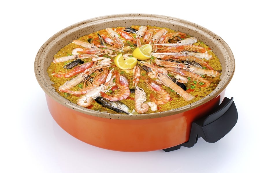 Pizza Pan 40cm Tekno Cheff Natural Stone Evolution , Paellera con Tapa Vidrio y Mangos tacto frio - 5