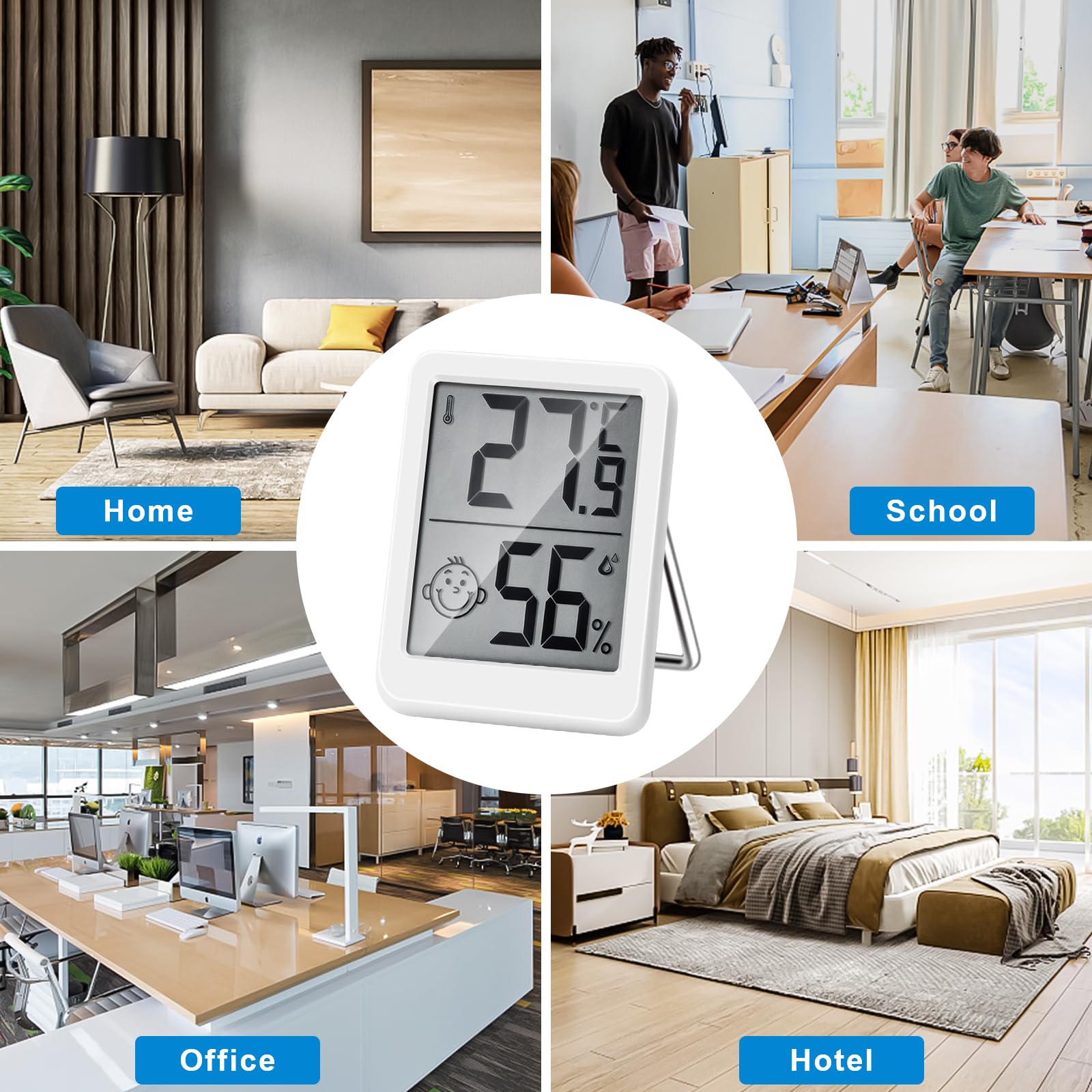 Thermomètre Hygromètre Intérieur Digital à Haute Précision, Moniteur de Température et Humidimètre, Thermo Hygromètre Indicateur du Niveau de Confort - 5