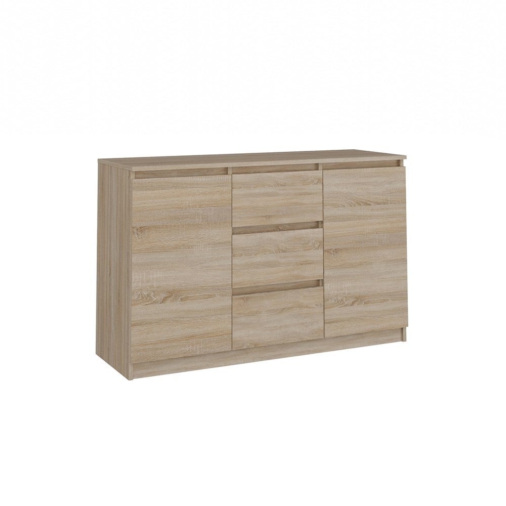 Komoda Topeshop 2D3S 120 Drzwi Szuflady Dąb Sonoma 40x120x75 cm