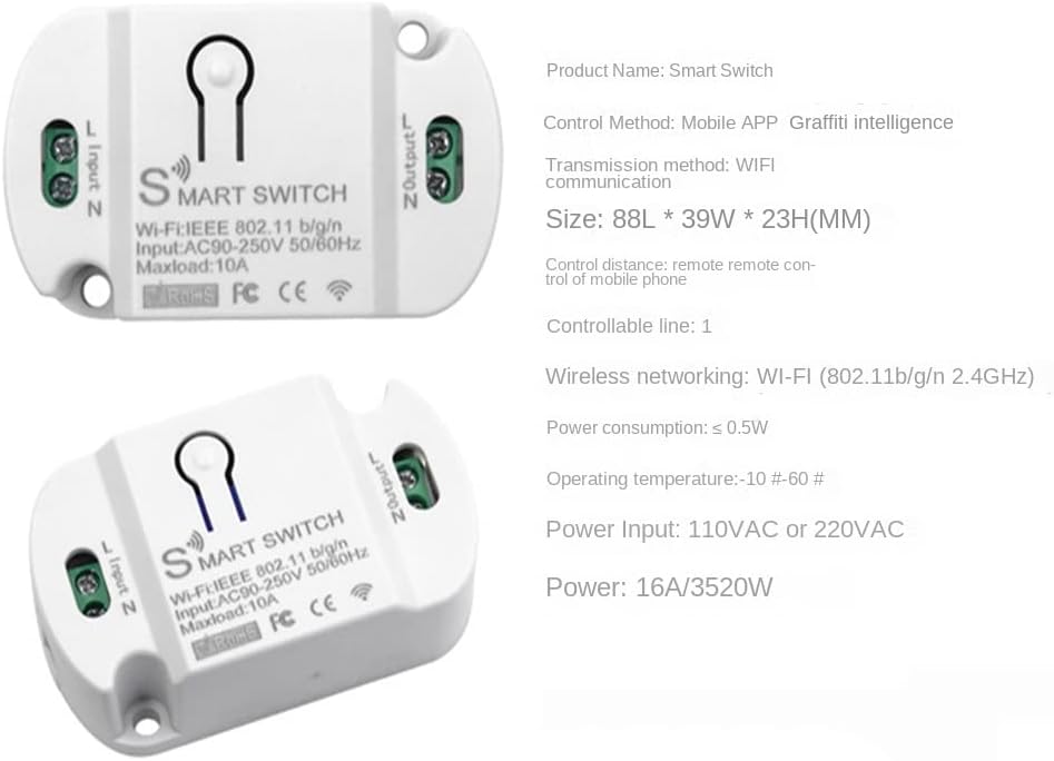 Smart Swith Module Tuya Wifi Smart Switch 10A Minuterie LED Smart Life APP Module D ...