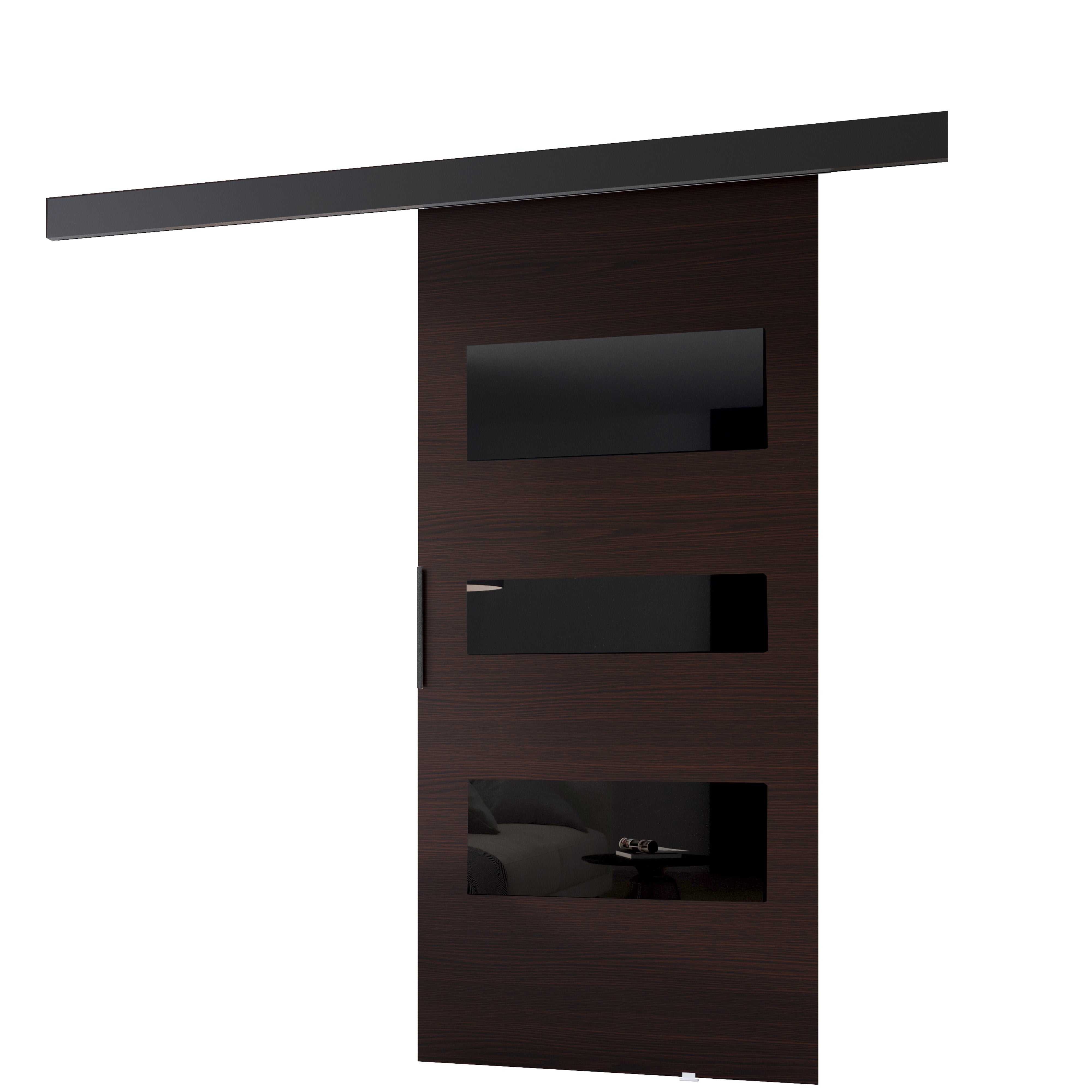 Drzwi przesuwne wewnętrzne PRIM C 106 cm wenge /czarny.