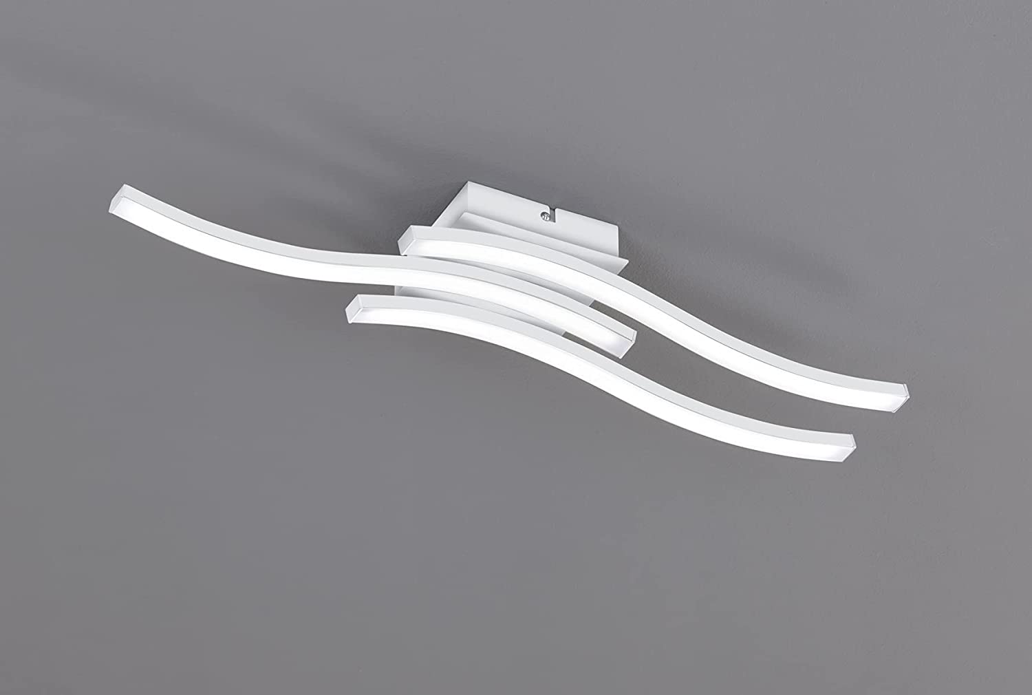 Ruote Plafoniera Moderna Led 3 bacchette Ondulate 4000k Bianca L.54cm - 2