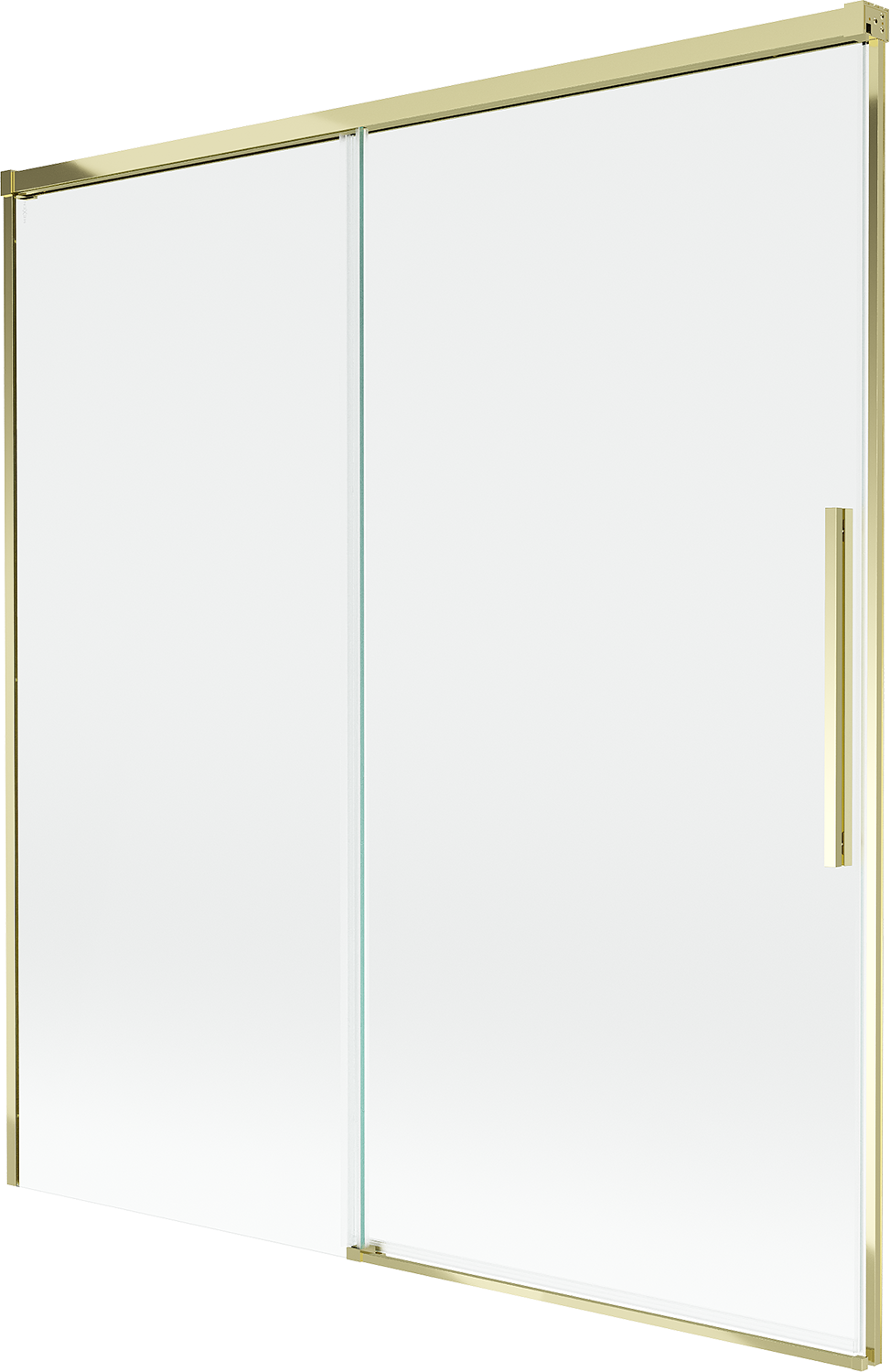 Mexen Rox parawan nawannowy 2-skrzydłowy rozsuwany 150 x 150 cm, transparent, złoty - 8C9-150-001-50-00