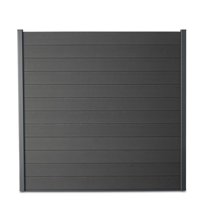 Kit clôture composite et aluminium à sceller H 1m80 L 16m20 gris anthracite avec renforts acier - Palissade - Brise vue - 3