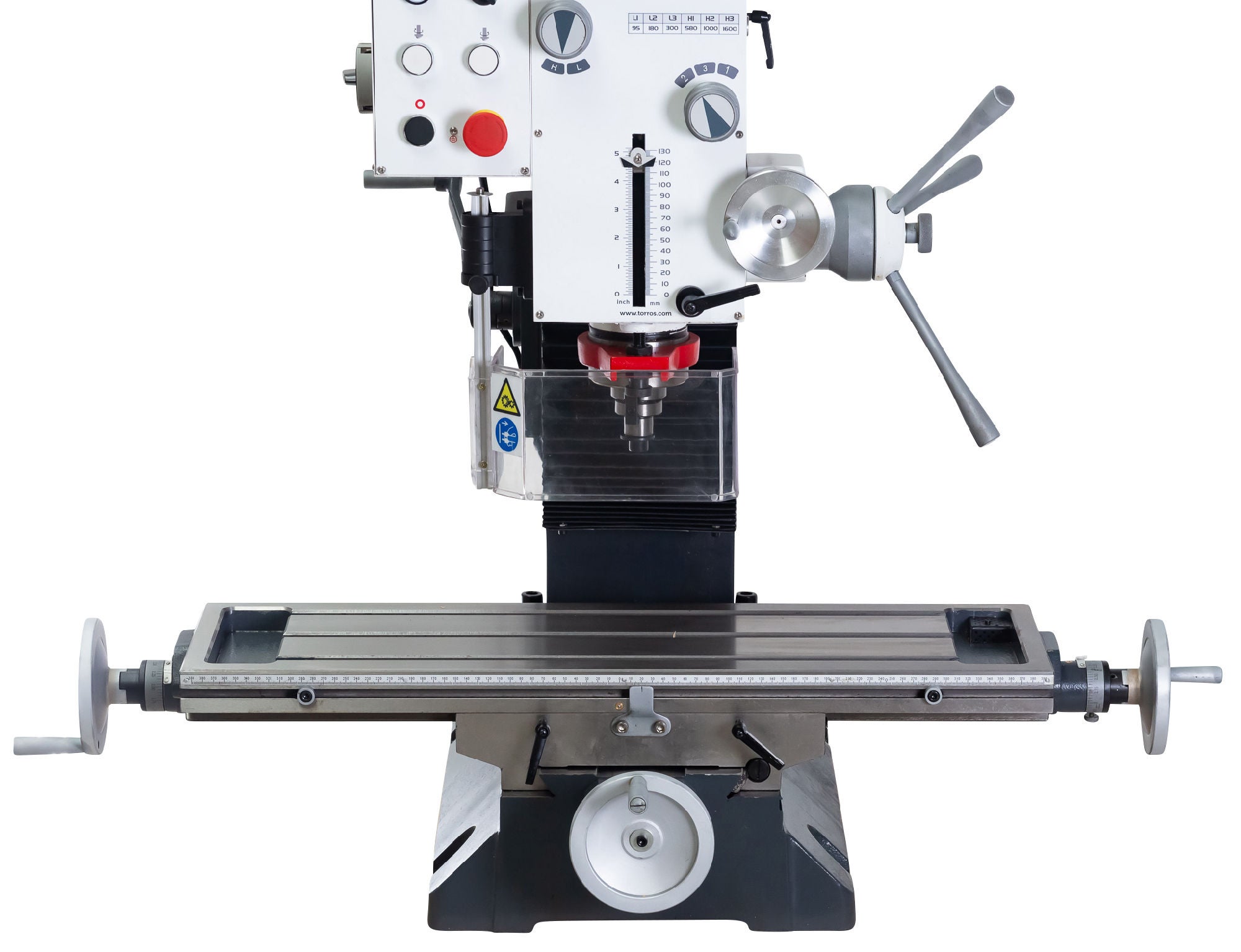 Perceuse-fraiseuse X 450 mm Y 200 mm Z 430 mm CM4/M16 1,1 kW 230V fonction de taraudage Torros PF45G 230V - 4