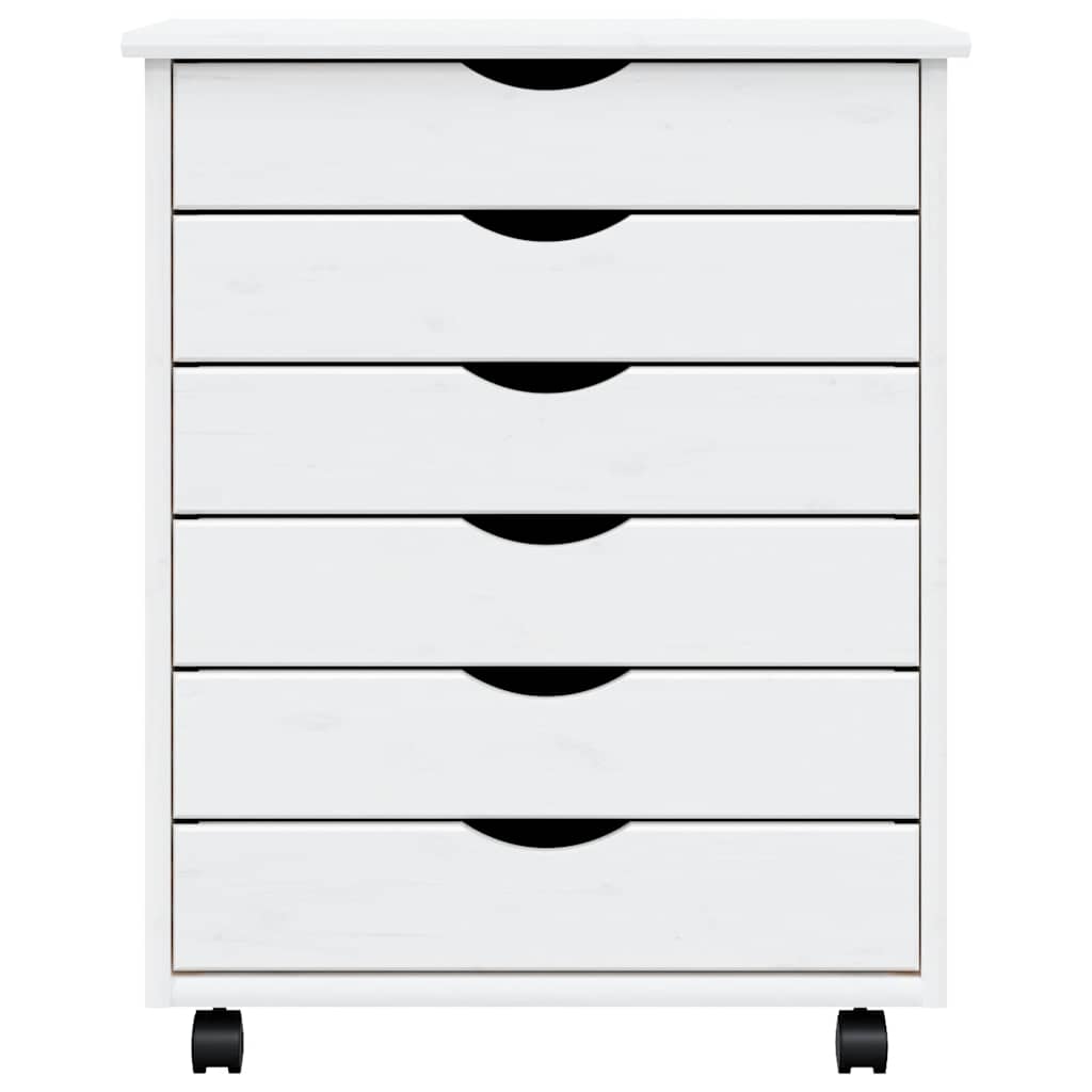 vidaXL Armadietto Rotante con Cassetti MOSS Bianco Legno Massello Pino - 5