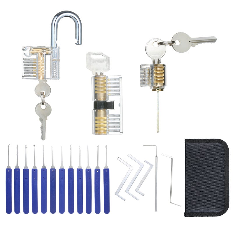 Accessoires outils à main AGT Kit de crochetage 30 pièces avec serrure