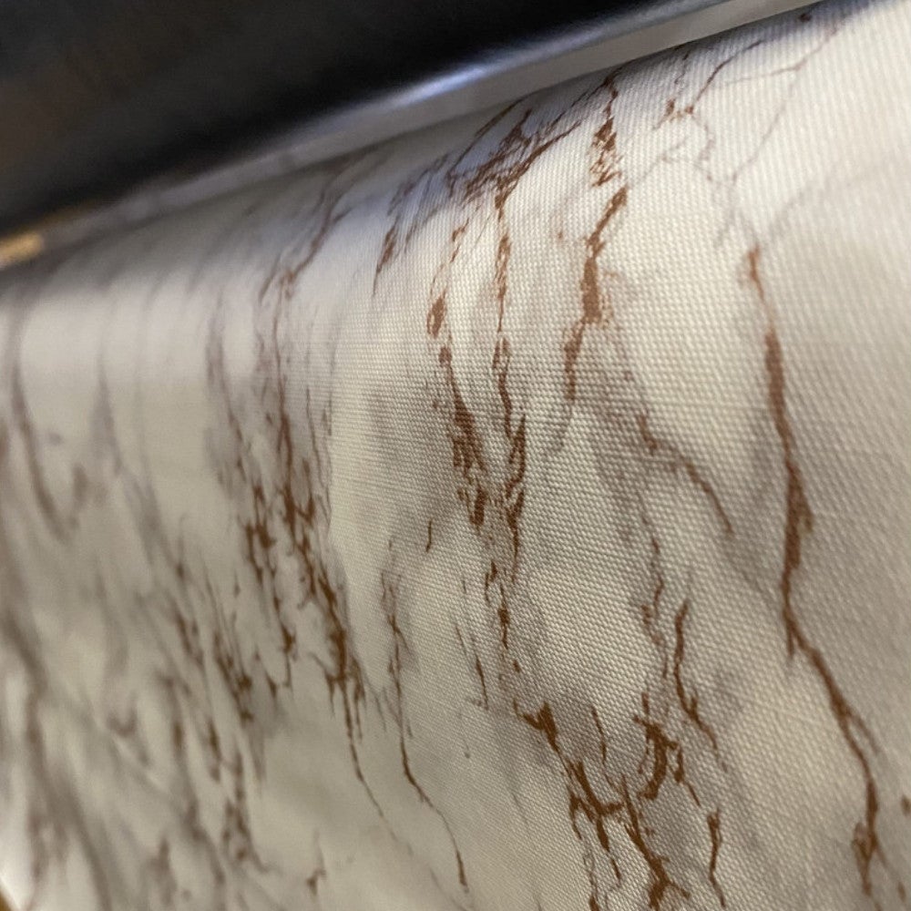 Toile Cirée Au Mètre – Largeur 140 Cm, Motif Clématite Ocre Beige – Marque Douceur D'Intérieur