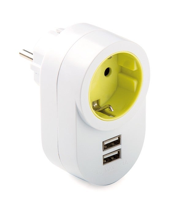 Famatel Adaptador Enchufe Con 2 Usb Tt 16A 250V Blanco , Leroy Merlin