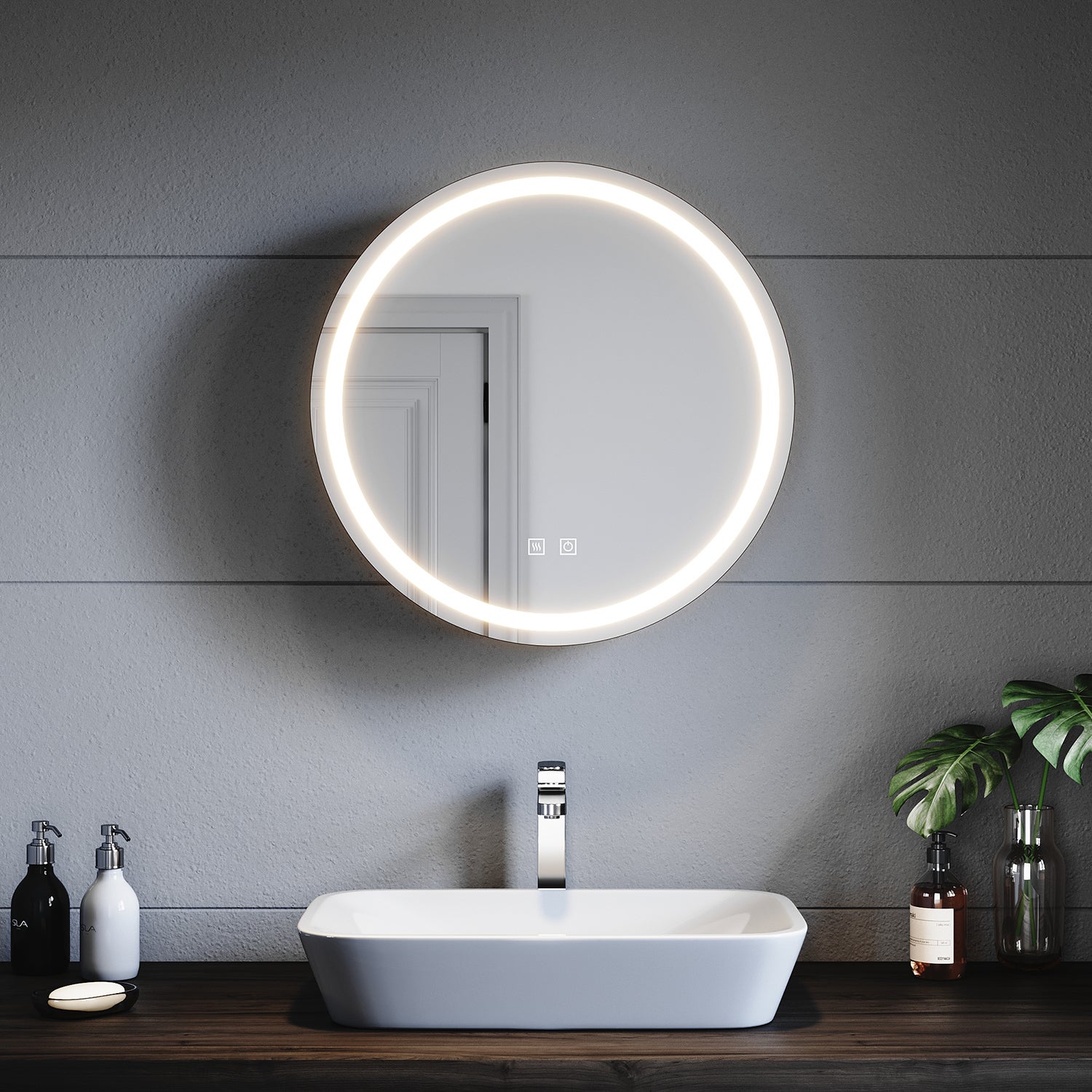 Miroir De Douche Rond Antibuée Avec Ventouse Et Porte-Rasoir - Pratique Pour Rasage Et Maquillage